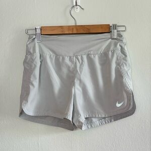 Silver Nike dry fit running shorts